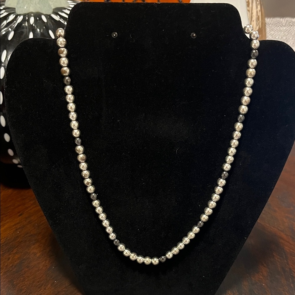 Ralph Lauren Silver-Tone Beaded Necklace